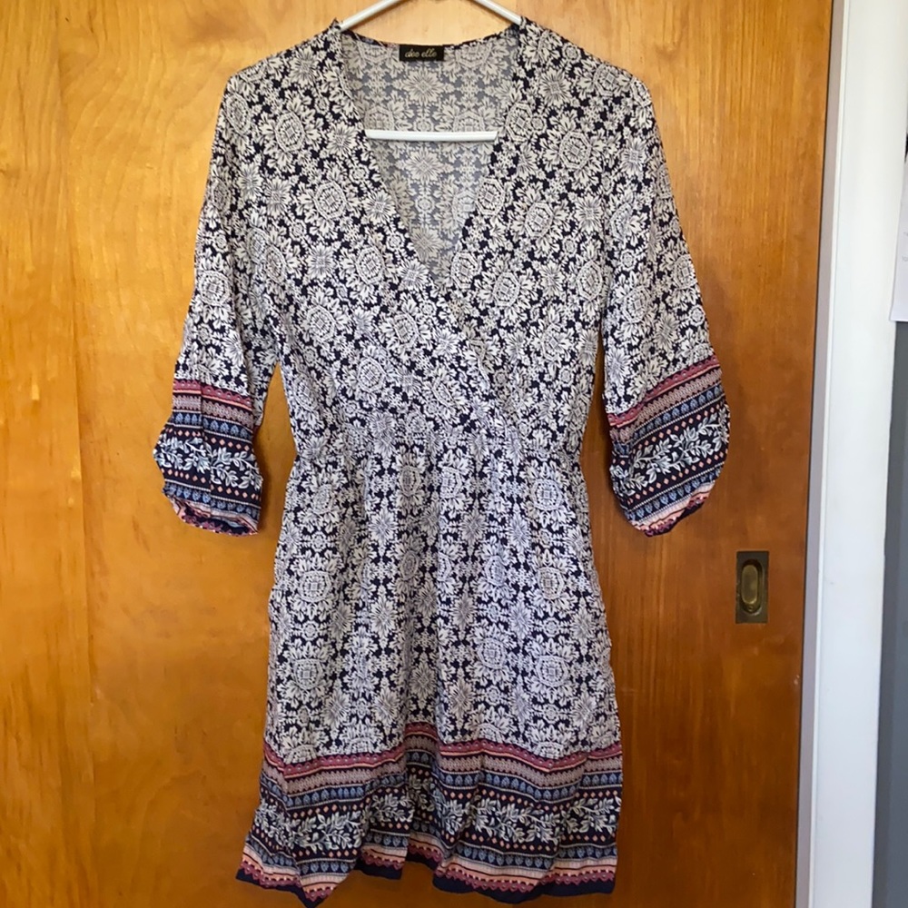 Deep V-neck floral dress